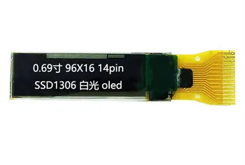 0,69-дюймовый 14-Контактный Белый OLED-экран SSD1306 SSD1315 Drive IC 96 * 16 IIC Интерфейс