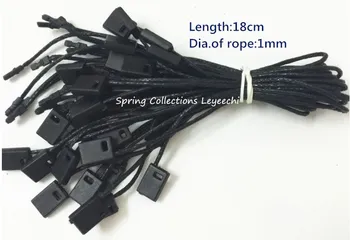 1000ШТ L18cm, Диаметр 1 мм Высококачественная проволока для одежды, черная восковая веревка, пластиковая квадратная пряжка, нить для вешалки /пряжка для одежды