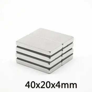 2 ~ 50ШТ 40x20x4 мм Блок N35 Мощные магниты Толщиной 4 мм Неодимовый магнит 40x20x4 мм Сильный Постоянный магнит NdFeB 40*20*4 мм