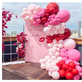 2023 Розовая Цепочка из воздушных шаров Для девочек День Святого Валентина День Матери Свадьба Помолвка Годовщина Вечеринки Украшение Цепочки из воздушных шаров