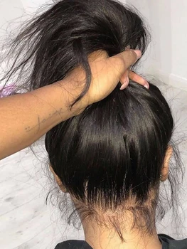 30-дюймовые Бразильские парики из человеческих волос с прямыми кружевами размером 13х4 мм для женщин, предварительно выщипанные Бесклеевые Парики из человеческих волос с 360 кружевами спереди
