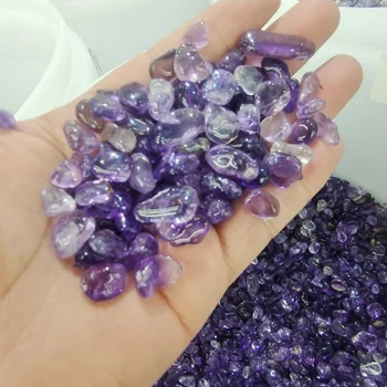 5-7 мм красивый Натуральный Чистый Аметист Фиолетовый Кристалл кварца Кувыркающиеся Объемные камни Гравий Рейки Натуральные кристаллы кварца