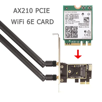 5374 Мбит/с Wifi 6E для Intel AX210 Pcie Беспроводной адаптер Bluetooth 5,3 ax210ngw M.2 Сетевая карта Wi Fi Windows 10 11 Для ПК