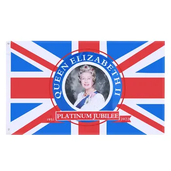90*150 см Флаг Елизаветы II, Королевы, Платиновый Юбилейный Флаг, Флаг 70-летия Великобритании, Флаг Соединенного Королевства, Уличный Сувенир