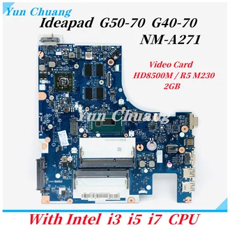 ACLU1 ACLU2 NM-A271 Для Lenovo G50-70 G40-70 Материнская плата ноутбука С процессором I3 I5 I7 HD8500M/R5-M230 2 ГБ GPU DDR3L 100% Работа