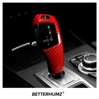 Betterhumz Углеродное Волокно ABS Для BMW Серии 5 E60 X5 E70 X6 E71 Ручка Переключения Передач Автомобиля Накладка Наклейки Аксессуары Для Интерьера Авто