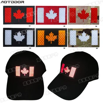 Canadia флаг Канады светоотражающие нашивки инфракрасное затемнение светоотражающая лазерная резка сенсорный ПВХ резиновый патч