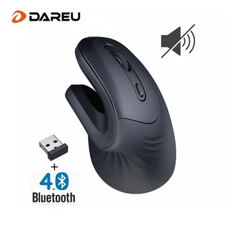 DAREU Bluetooth 2.4G Бесшумная беспроводная мышь, Двухрежимные Эргономичные игровые мыши с отключением звука для ПК, ноутбука Macbook, геймера
