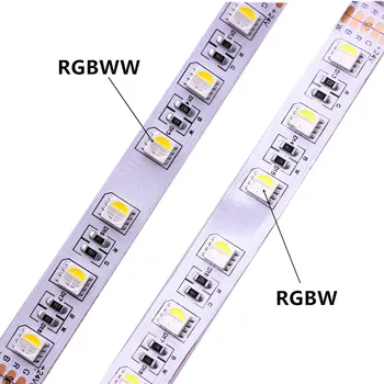 DC12V 24V 5m Светодиодная лента 5050 SMDRGBW RGBWW 4 Цвета в 1 чипе Светодиодная Гибкая Лента RGB + Белое / Теплое Белое внутреннее украшение
