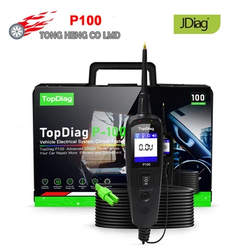 JDiag P100 Power Pro P-100 Нового поколения, тестер системы автомобильных электрических цепей, Встроенный диагностический инструмент с фонариком