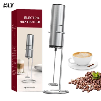 KLT Электрический блендер для вспенивания молока, Беспроводной миксер для взбивания кофе, Ручная взбивалка для яиц, Миксер для взбивания шоколада и капучино, Кухонный инструмент