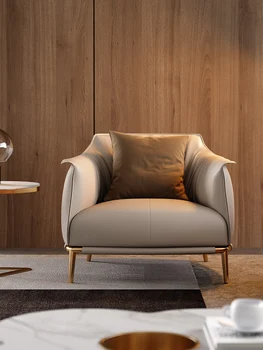 Moderne villa Nordic minimalistischen leder freizeit stuhl net rot sofa stuhl designer sehr einfache menschlichen stuhl