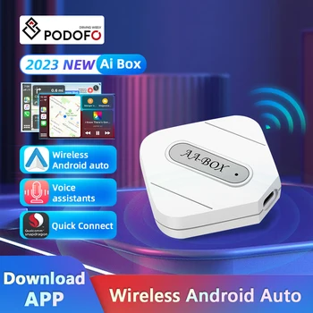 Podofo Проводной и беспроводной Android Auto Mini Ai Box Android Auto для Honda Toyota Nissan Mazda Hyundai Kia Универсальный