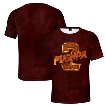 Pushpa 2 - The Rule Футболка с круглым вырезом и коротким рукавом 2023, Летняя Новая Модная Мужская Женская футболка Harajuku, Уличная одежда