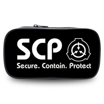 SCP Secure Contain Protect Аниме Кошелек 8-дюймовый пенал Школьные принадлежности Сумка для хранения канцелярских принадлежностей Подарки для мальчиков и девочек