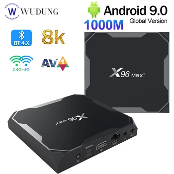 Smart TV Box Android 9,0 Amlogic S905X3 8K HD 4G 32G 64G 1000M LAN 2,4 G/5,0 ГГц Двойной Wifi BT 2G 16G 100M X96 Max Plus Телеприставка
