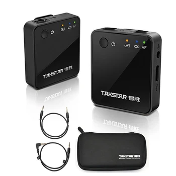 TAKSTAR V1 2.4G Беспроводная Микрофонная Система Lavalier Video Mic Дальность Передачи 50 М для DSLR Камеры Смартфона Видеоблог Интервью
