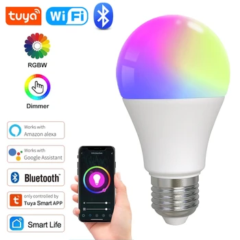 Tuya Wifi Bluetooth Умная Лампа Alexa Led Лампа E27 RGB Умные Лампочки AC90-250V Умные Лампы Для Google Assisatnt Smart Life
