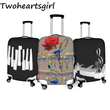 Twoheartsgirl, защитный чехол для багажа в музыкальном стиле, чехлы для чемоданов Применяются к 18-32-дюймовым чехлам для троллейбусов, дорожным аксессуарам