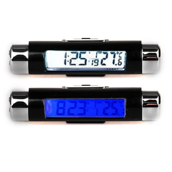 Автомобильный термометр для выпуска воздуха Электронные часы с цифровым дисплеем со светодиодной подсветкой времени