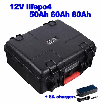 Аккумулятор Lifepo4 12,8 V 12V 60AH 80AH 50AH с ИБП мощностью 220 В 500 Вт портативный инвертор для устройства резервного питания + зарядное устройство на 6 А