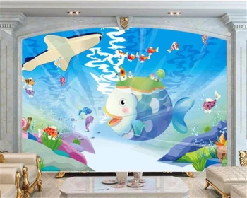 Бейбеханг Пользовательские обои большая фреска 3d мультфильм ребенок кит фон украшение стены живопись papel de parede 3d обои