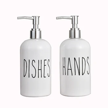 Белый пластиковый дозатор мыла для рук и посуды с серебряной помпой, многоразовый шампунь, косметический флакон с помпой для ванной и кухни