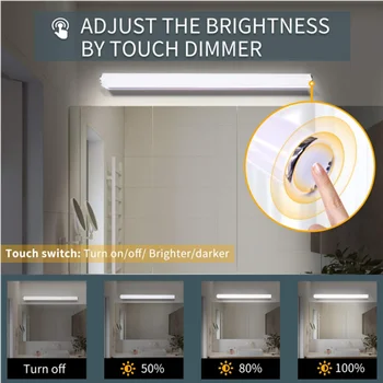 Беспроводная зеркальная передняя лампа, многофункциональный сенсорный выключатель, светодиодная панель для кухни, ванной комнаты, спальни UD88