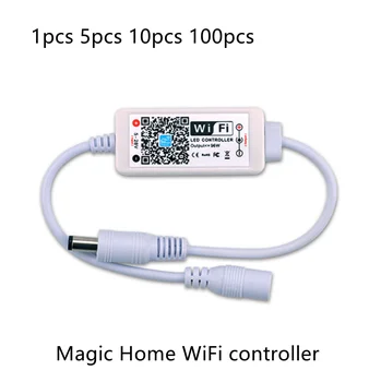 Беспроводной Мини WiFi Контроллер с Регулируемой Яркостью, Одноцветные Светодиодные Контроллеры Magic Home DC5-28V для 2835 5050 5630 5730 Светодиодных Лент