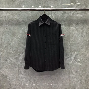 Высококачественные рубашки TB THOM, роскошный дизайн в полоску, мужская блузка Унисекс, высококачественное знаменитое повседневное пальто, Оксфордские рубашки Дропшиппинг