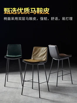 Горячая распродажа коммерческий барный стул легкий роскошный домашний дизайнерский стульчик для кормления в индустриальном стиле с железной перекладиной и островной платформой Американский