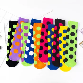 Детские носки школьные спортивные носки для девочек Детские носки средней длины яркого карамельного цвета с хлопчатобумажными носками