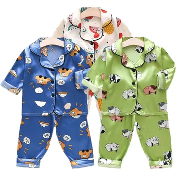 Детский пижамный комплект, пижама для девочек, одежда для отдыха, комплект детской одежды, мультяшные топы + брюки, костюмы, комплекты одежды для маленьких мальчиков