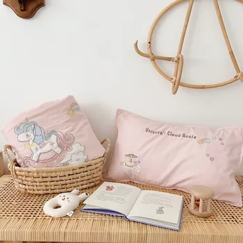 Детское милое Розовое одеяло с единорогом, Детское Домашнее хлопковое одеяло из соевого волокна, Летнее Прохладное одеяло, Детский летний кондиционер, Тонкое одеяло