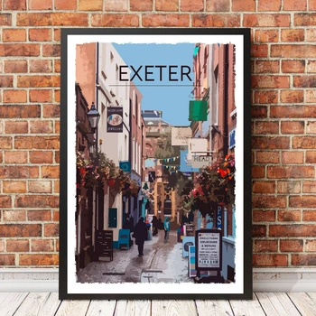 Дорожный плакат в винтажном стиле или картины на холсте - Exeter Home Decoration Painting (без рамки)