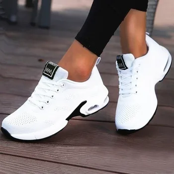 Женские кроссовки для бега, дышащая повседневная обувь, уличная легкая спортивная обувь белого цвета Tenis, повседневные прогулочные кроссовки для женщин
