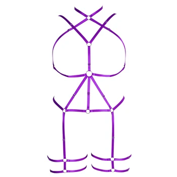 Женский фетиш-комплект обвязки для тела, нижнее белье в готическом стиле, Сексуальный бюстгальтер в клетку, обвязка для тела, Товары Happy Pomotion, фетиш-одежда