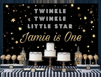изготовленный на заказ twinkle twinkle little star birthday черный фон для фотографий Высокое качество Компьютерной печати вечерние фоны