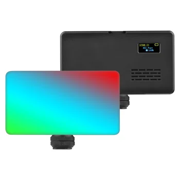 Карманный RGB-видеосигнал, светодиодный заполняющий светильник, батарея 2500 К-9000 К, крепление для холодного башмака для видеоблога, селфи, прямая трансляция, освещение конференции
