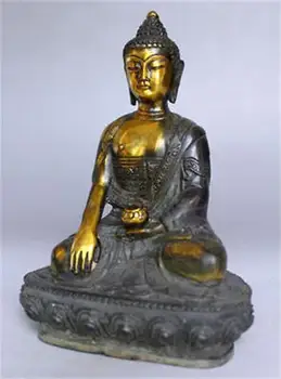 Коллекционные статуэтки Будды Шакьямуни из тибетской античной бронзы, статуи Будды буддизма Шакьямуни из Тибета