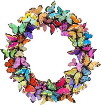 Красивые бабочки для весеннего декора дверей, Садовый венок с декоративными бабочками, венок для спальни