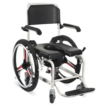 Кресло-комод из алюминиевого сплава на колесиках, кресло-комод для душа с подлокотником для пожилых людей и инвалидов