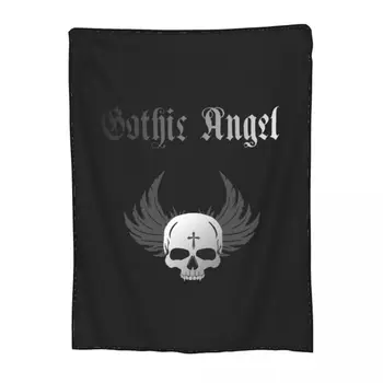 Крылья Ангела, готическое одеяло, крылья черепа, черная сцена, готическая кровать, флисовое покрывало, изготовленные на заказ одеяла до колен