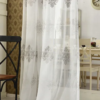 Льняные шторы-ширмы с вышивкой для гостиной, столовой, спальни