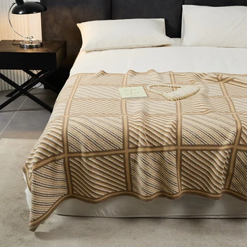 Мельбурнское тонкое хлопчатобумажное постельное одеяло летняя решетчатая сетка были вязаными покрывалами для дома в отеле