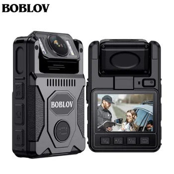 Мини-Камера BOBLOV M7 128GB GPS Police Body Weared Camara с Поворотным Объективом на 180 Градусов Камера Безопасности 4000 мАч 15 Часов Записи Видеорегистратора