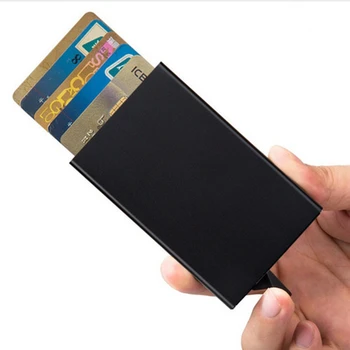 Многоцветный тонкий футляр для визитных карточек из полиуретанового сплава, упаковка для банковских кредитных карт, держатель для кредитных карт, коробка для карт carteira feminino masculina