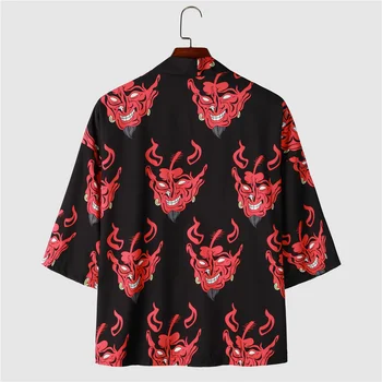 Модная молодежная свободная мужская одежда с принтом Демона, выигрышные товары, модная мужская одежда в японском стиле
