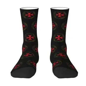 Модные носки Templar Knight Seal Cross Для мужчин И женщин Теплые футбольные Спортивные носки с 3D принтом Средневекового воина Deus Vult