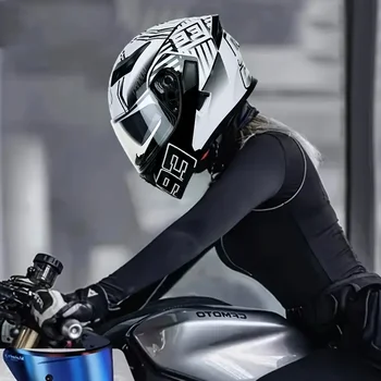 Мотоциклетный Шлем, JK902 Белый Муравей Полный Охват Мотоциклетный Гоночный Шлем Зимний Электромобиль Безопасность Защитный Шлем Для M